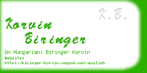 korvin biringer business card